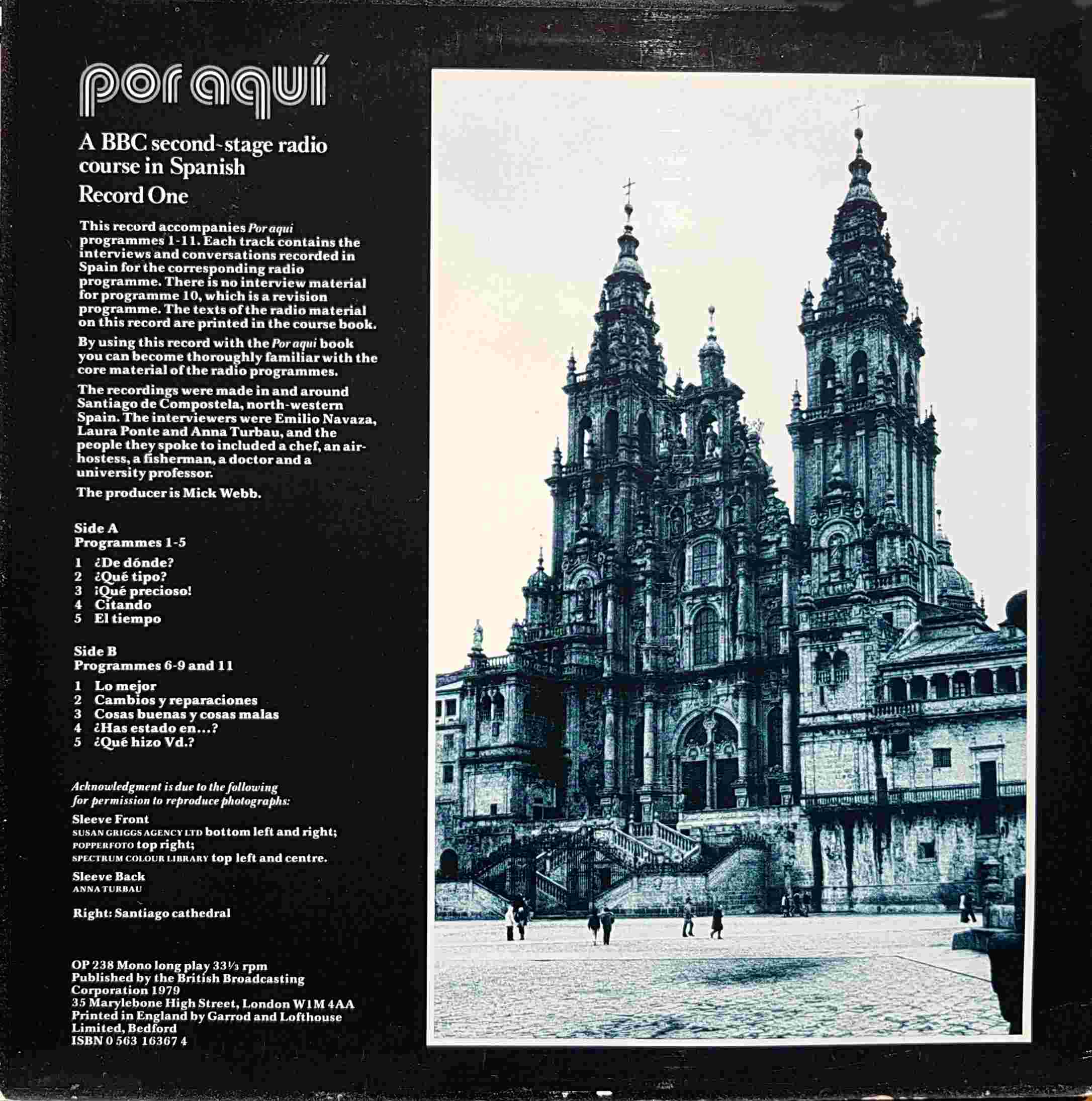 Picture of OP 238 Por aqui - A BBC second-stage radio course in Spanish - Record 1 - Programmes 1 - 11 by artist Various from the BBC records and Tapes library